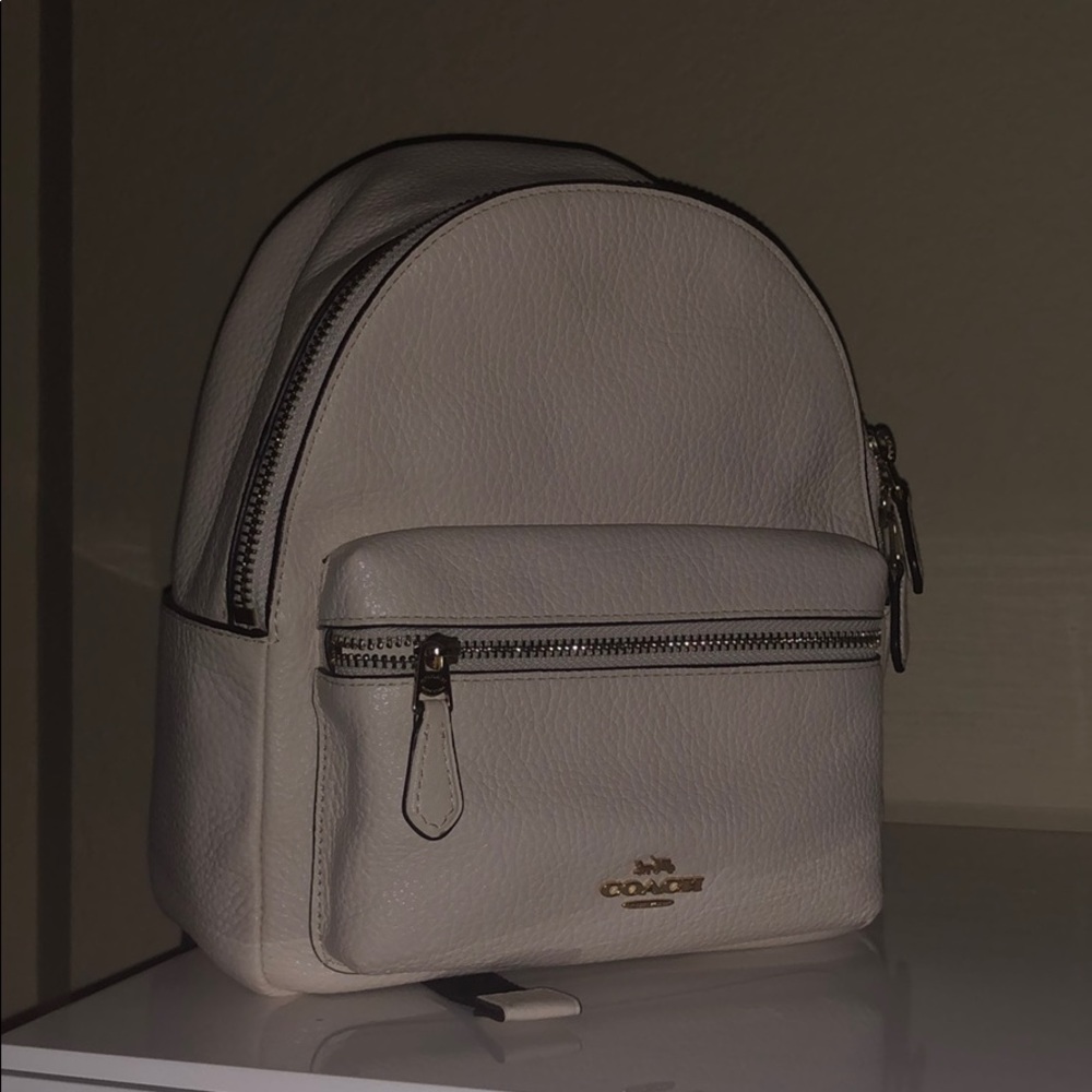 Mini White Coach Backpack
